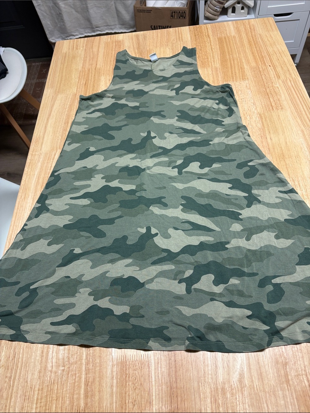 Old Navy Green Camo Sleeveless Tank Dress